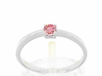Witgouden ring diamant roze