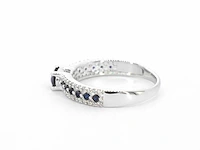 Witgouden ring diamant saffier - afbeelding 6 van  10