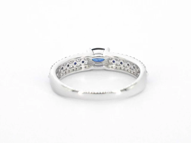 Witgouden ring diamant saffier - afbeelding 8 van  10