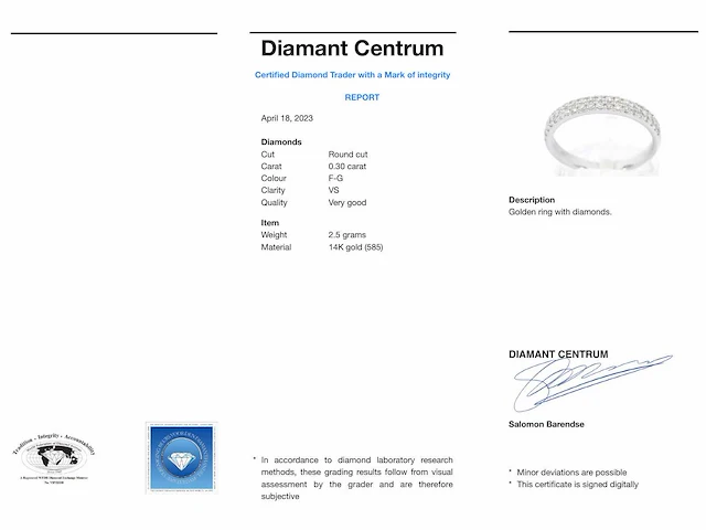 Witgouden ring diamant - afbeelding 3 van  10