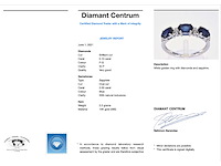 Witgouden ring diamanten en saffier - afbeelding 4 van  10