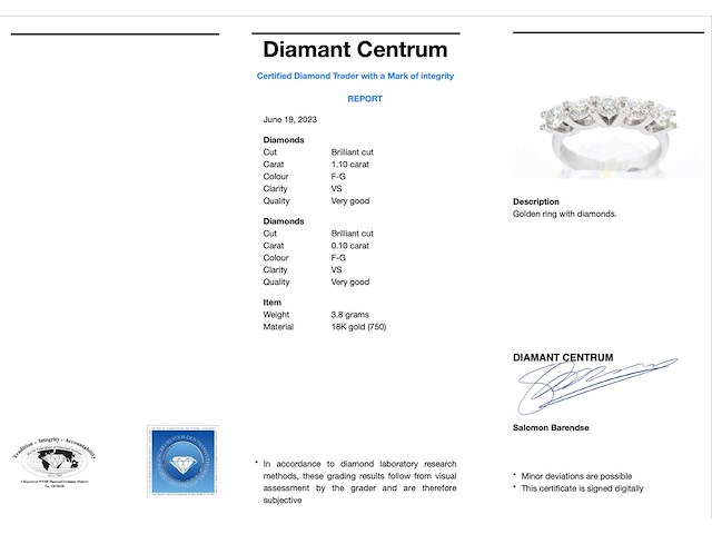 Witgouden ring diamanten - afbeelding 3 van  9