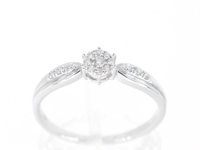 Witgouden ring diamanten - afbeelding 1 van  9
