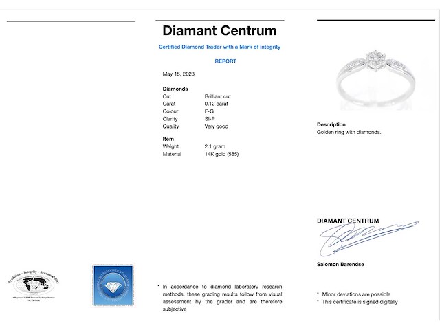 Witgouden ring diamanten - afbeelding 3 van  9
