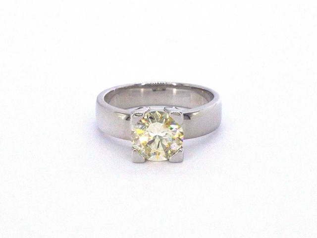 Witgouden ring fancy yellow diamant 2.40 ct - afbeelding 6 van  9