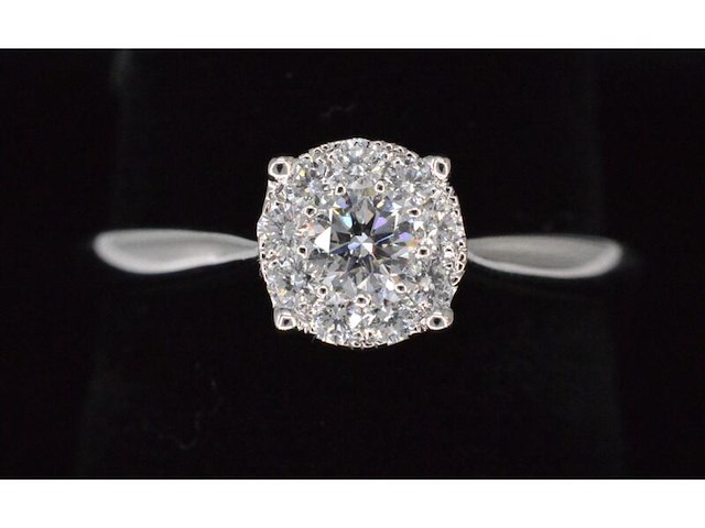 Witgouden ring met 0.50 carat diamant - afbeelding 1 van  7