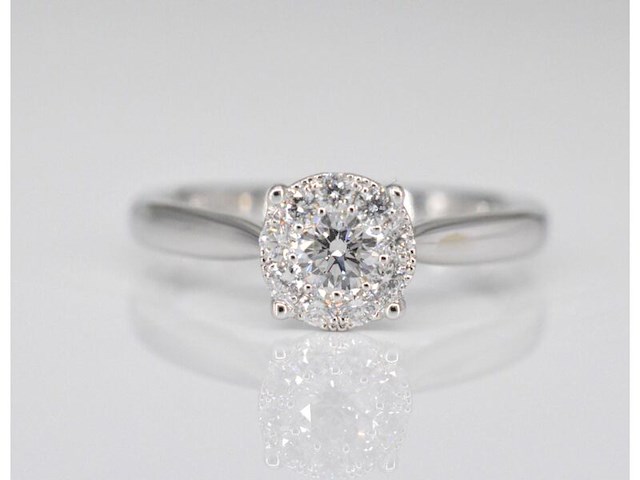 Witgouden ring met 0.50 carat diamant - afbeelding 3 van  7