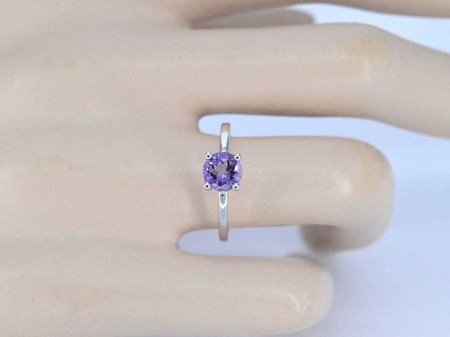 Witgouden ring met amethist - afbeelding 2 van  9