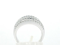 Witgouden ring met briljant en baguettes diamanten - afbeelding 7 van  11