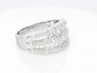 Witgouden ring met briljant en baguettes diamanten - afbeelding 10 van  10