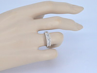 Witgouden ring met briljant en baguettes - afbeelding 5 van  11