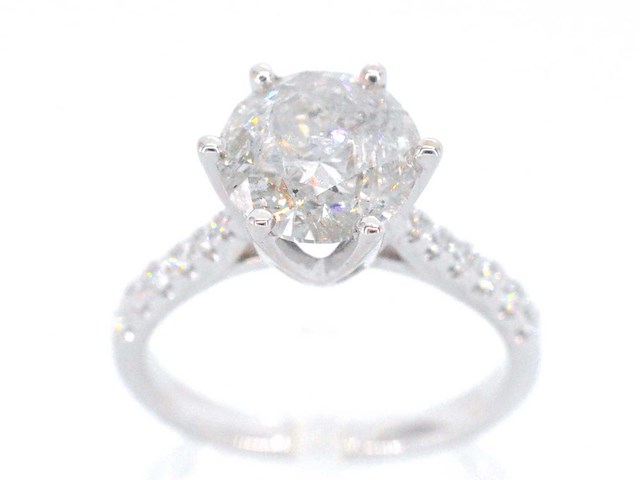 Witgouden ring met briljant geslepen diamant 3.00 carat - afbeelding 1 van  9