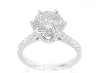 Witgouden ring met briljant geslepen diamant 3.00 carat - afbeelding 1 van  9