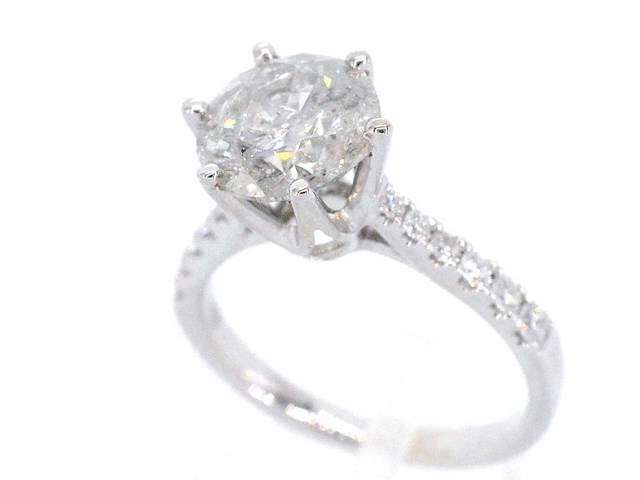 Witgouden ring met briljant geslepen diamant 3.00 carat - afbeelding 4 van  9
