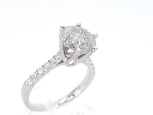 Witgouden ring met briljant geslepen diamant 3.00 carat - afbeelding 5 van  9