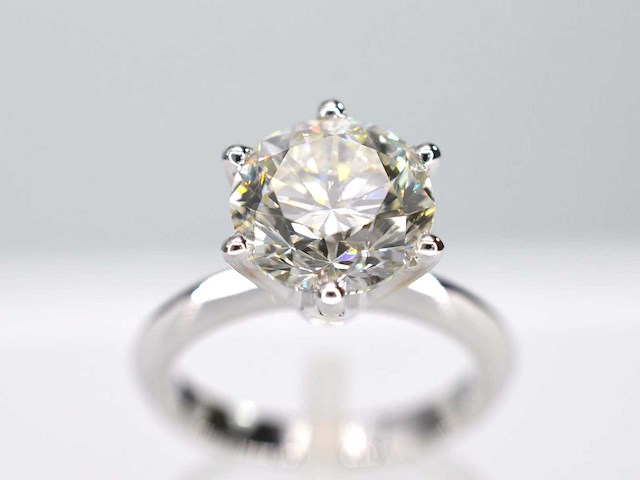Witgouden ring met briljant geslepen diamant 3.00 carat - afbeelding 1 van  3