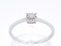 Witgouden ring met briljant geslepen diamant - afbeelding 1 van  11