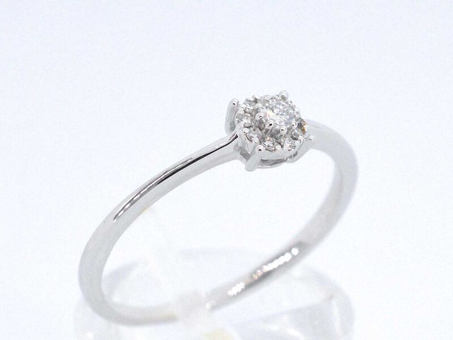 Witgouden ring met briljant geslepen diamant - afbeelding 6 van  11