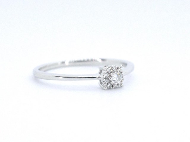 Witgouden ring met briljant geslepen diamant - afbeelding 10 van  11