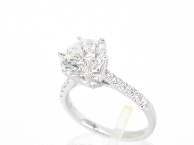 Witgouden ring met diamant 3.00 carat - afbeelding 7 van  12