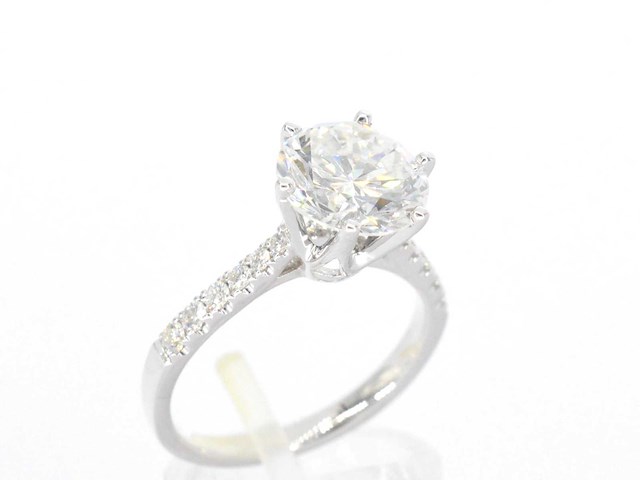 Witgouden ring met diamant 3.00 carat - afbeelding 8 van  12