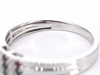 Witgouden ring met diamant en multicolour edelstenen - afbeelding 11 van  11