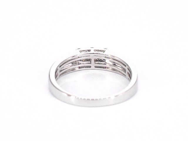 Witgouden ring met diamant en multicolour edelstenen - afbeelding 5 van  9