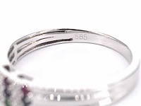 Witgouden ring met diamant en multicolour edelstenen - afbeelding 7 van  9
