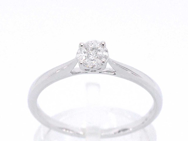 Witgouden ring met diamant - afbeelding 1 van  10