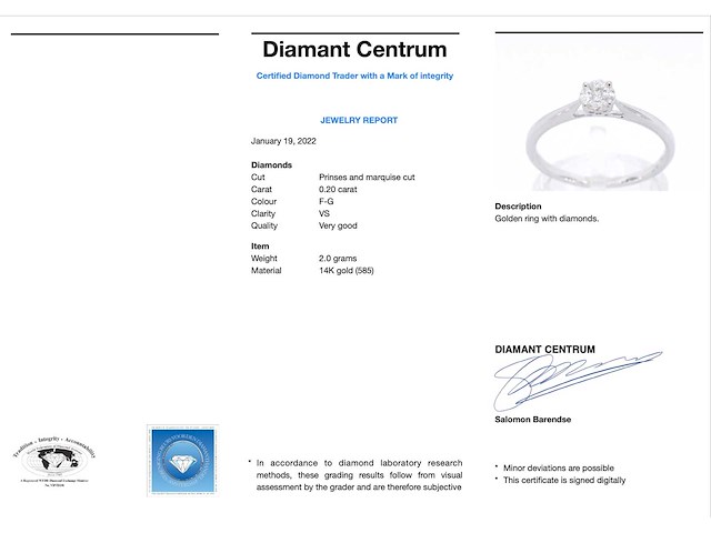 Witgouden ring met diamant - afbeelding 3 van  10