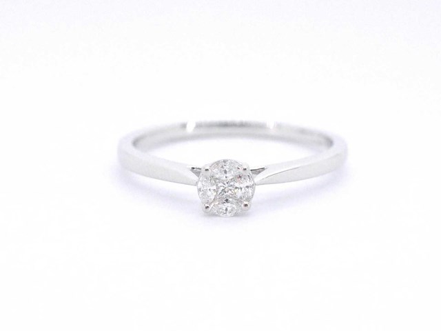 Witgouden ring met diamant - afbeelding 7 van  10