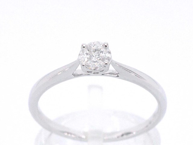 Witgouden ring met diamant - afbeelding 1 van  11