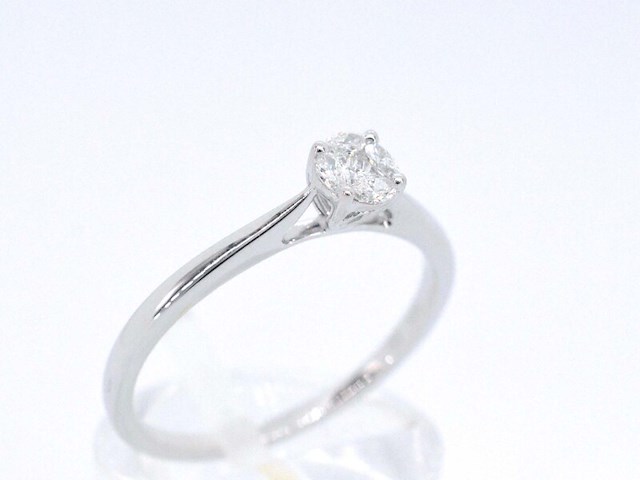 Witgouden ring met diamant - afbeelding 6 van  11