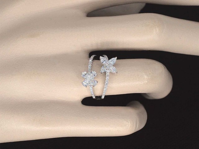 Witgouden ring met diamanten 1.30 carat - afbeelding 2 van  9