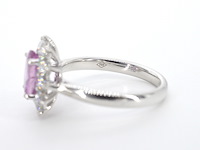 Witgouden ring met diamanten en 1.50 carat pink sapphire - afbeelding 2 van  15