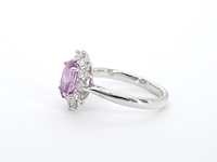 Witgouden ring met diamanten en 1.50 carat pink sapphire - afbeelding 11 van  15