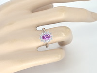 Witgouden ring met diamanten en 1.50 carat pink sapphire - afbeelding 8 van  15