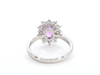 Witgouden ring met diamanten en 1.50 carat pink sapphire - afbeelding 13 van  15