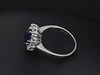 Witgouden ring met diamanten en amethist - afbeelding 6 van  8