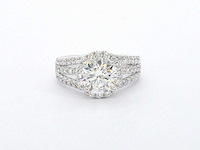 Witgouden ring met diamanten en briljant geslepen diamant 2.00 carat - afbeelding 1 van  8
