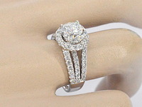 Witgouden ring met diamanten en briljant geslepen diamant 2.00 carat - afbeelding 2 van  8