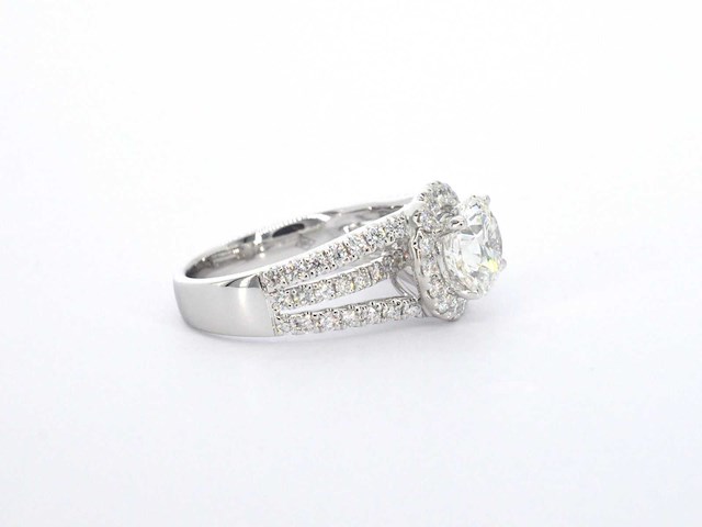 Witgouden ring met diamanten en briljant geslepen diamant 2.00 carat - afbeelding 4 van  8