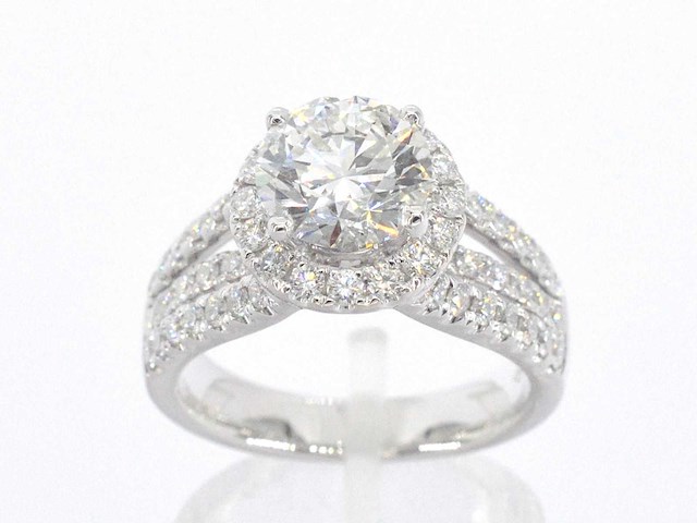Witgouden ring met diamanten en briljant geslepen diamant 2.00 carat - afbeelding 5 van  8