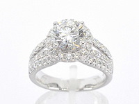 Witgouden ring met diamanten en briljant geslepen diamant 2.00 carat - afbeelding 5 van  8