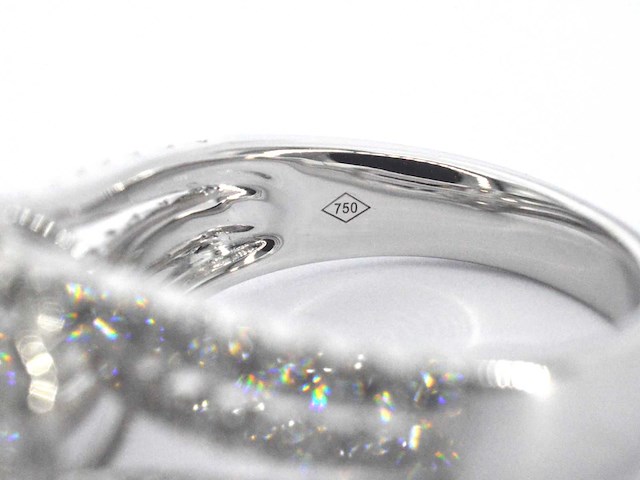 Witgouden ring met diamanten en briljant geslepen diamant 2.00 carat - afbeelding 8 van  8