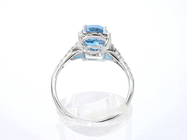 Witgouden ring met diamanten en edelstenen - afbeelding 2 van  12