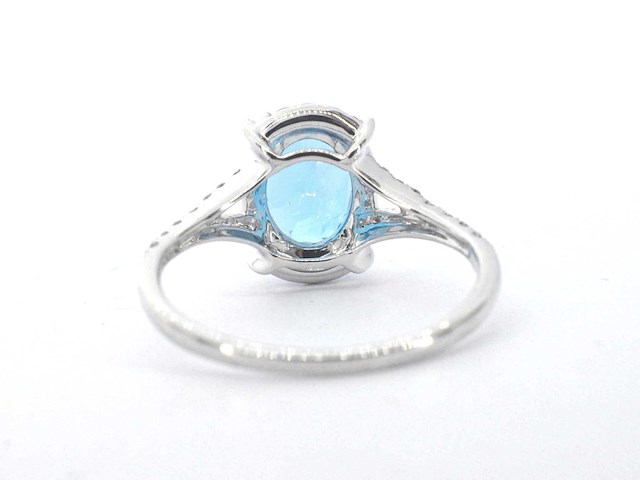 Witgouden ring met diamanten en edelstenen - afbeelding 9 van  12