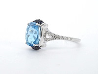 Witgouden ring met diamanten en edelstenen - afbeelding 10 van  12