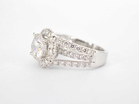 Witgouden ring met diamanten en een briljant geslepen diamant van 3.00 carat - afbeelding 5 van  11