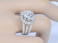 Witgouden ring met diamanten en een briljant geslepen diamant van 3.00 carat - afbeelding 6 van  11